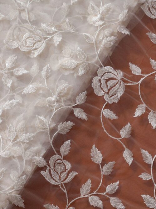 Pure White Dyable Embroidery Fabric