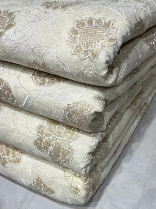 Pure Mul Chanderi With Fine Thread Embroidery