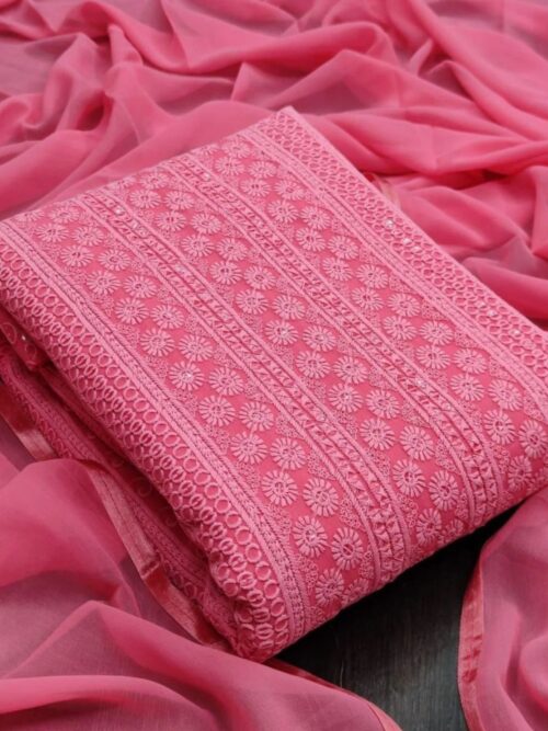 Exclusive Chinon Dress Material with Sequence Work