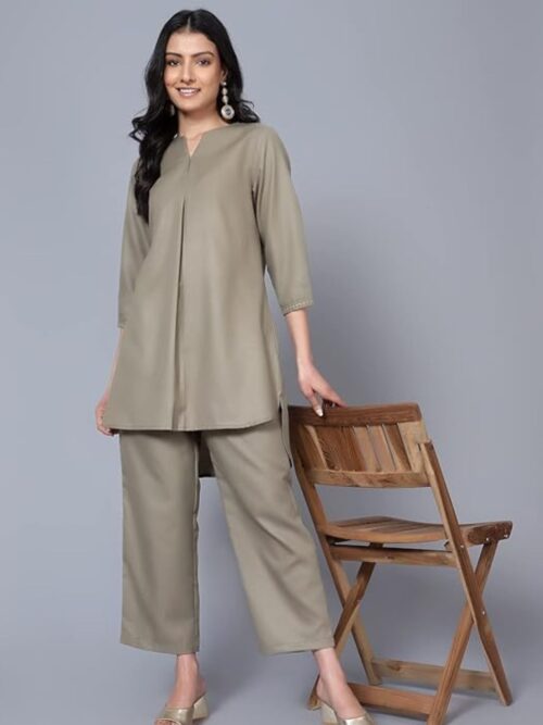 Women Solid Co-ord Set