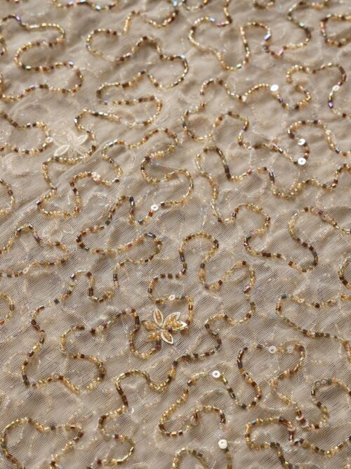 Ethereal Elegance Beaded Embroidery Fabric