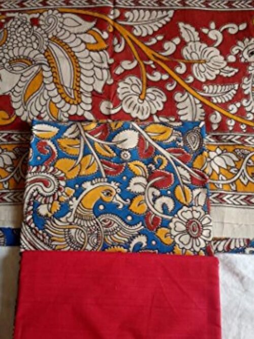 Kalamkari Cotton Dress Material With Dupatta
