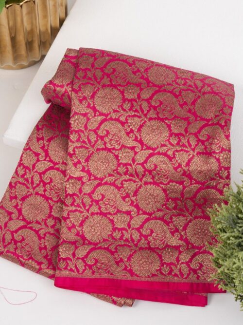 Pink Banarasi Blouse Piece