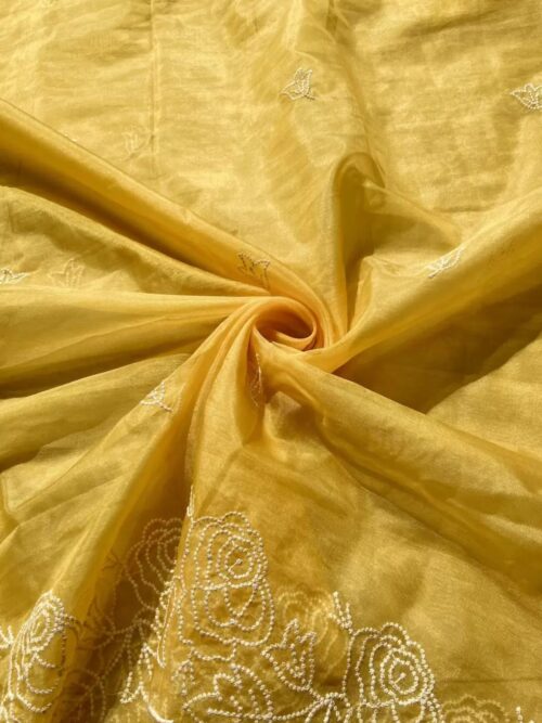 Yellow Pure Organza Tissue Fabric