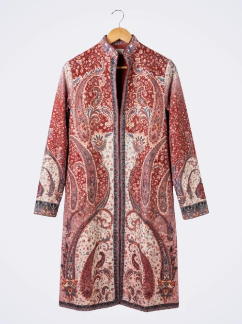 Woolen Long Coat (Paisley Print)